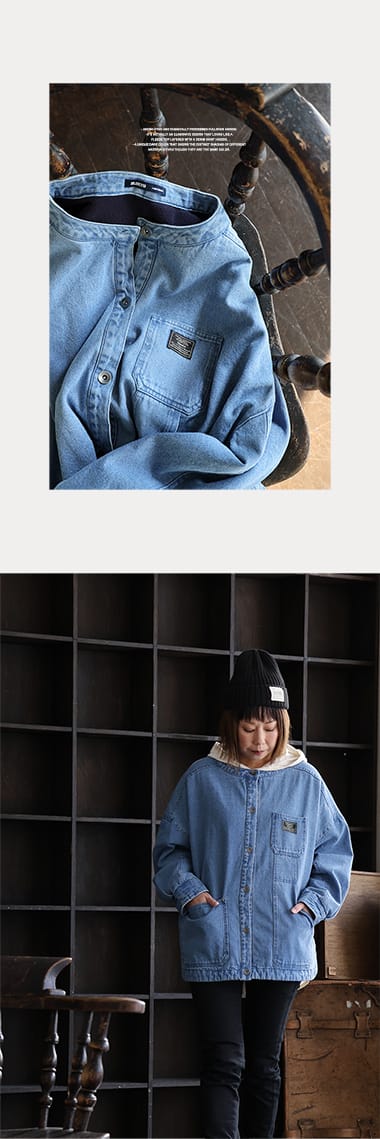 デニムジャケット レディース 暖かい 裏フリース ワイド Gジャン