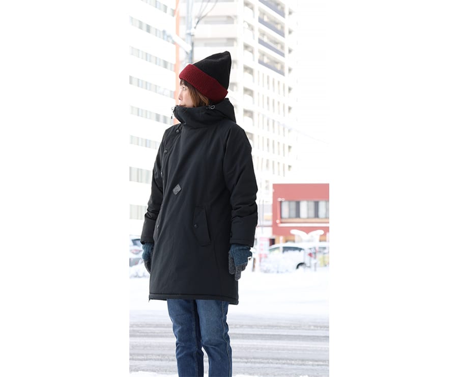 暖かい 裏ボア コート メンズ レディース アノラック風 斜めジップ