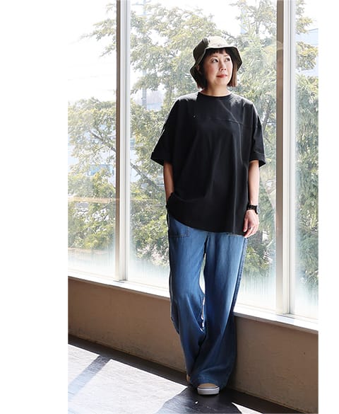 売切れチュニック メール便50】 チュニック 五分袖 ロング ワイド レディース すっきり